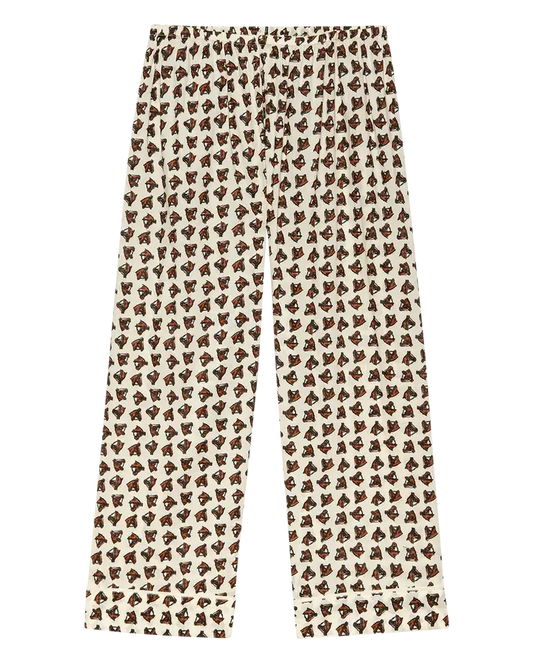 THE EASY SLEEP PANT - CREAM HORSE MEDALLION PRINT