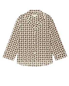 THE PAJAMA SHIRT - CREAM HORSE MEDALLION PRINT