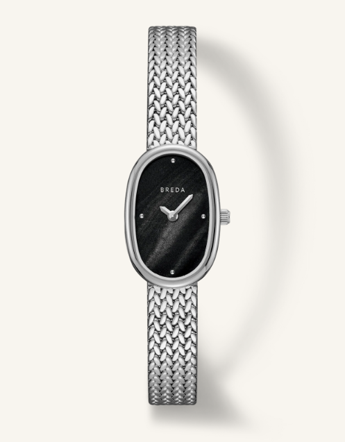 Jane Mini Tethered - Silver and Black Metal Bracelet Watch