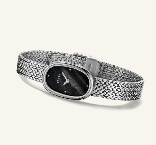 Jane Mini Tethered - Silver and Black Metal Bracelet Watch