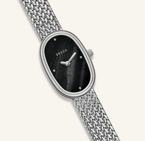 Jane Mini Tethered - Silver and Black Metal Bracelet Watch