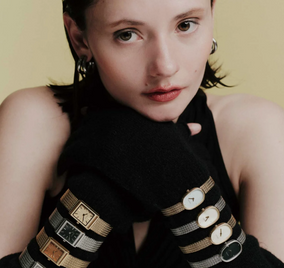 Jane Mini Tethered - Silver and Black Metal Bracelet Watch