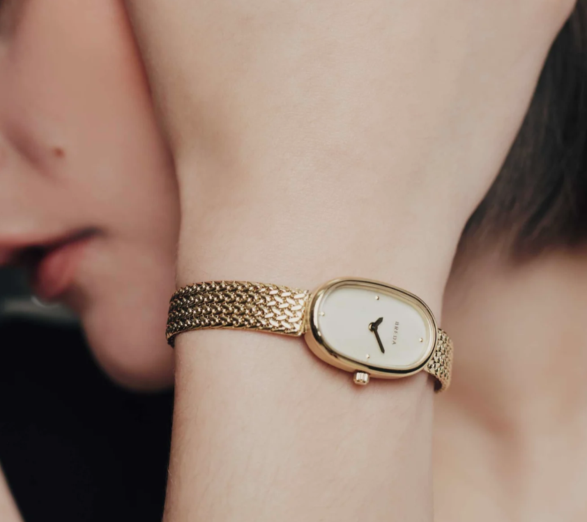 Jane Mini Tethered - Gold and Champagne Metal Bracelet Watch