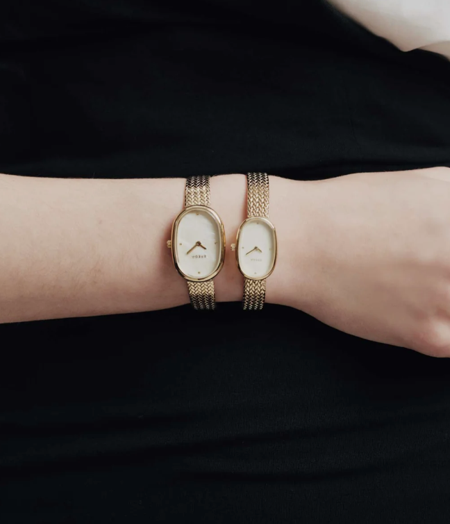 Jane Mini Tethered - Gold and Champagne Metal Bracelet Watch
