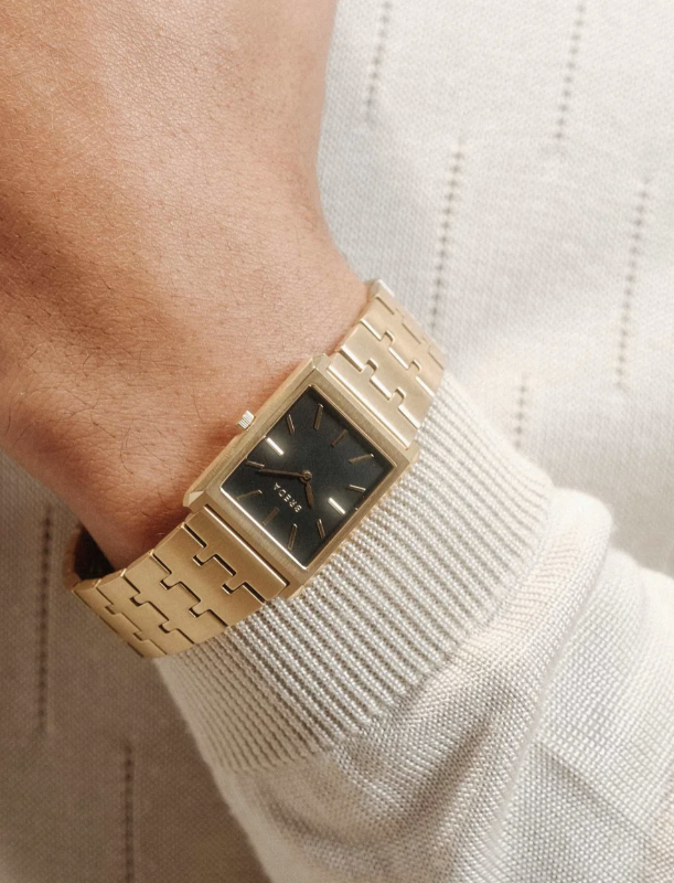Virgil - Gold and Black Metal Bracelet Watch, 26MM