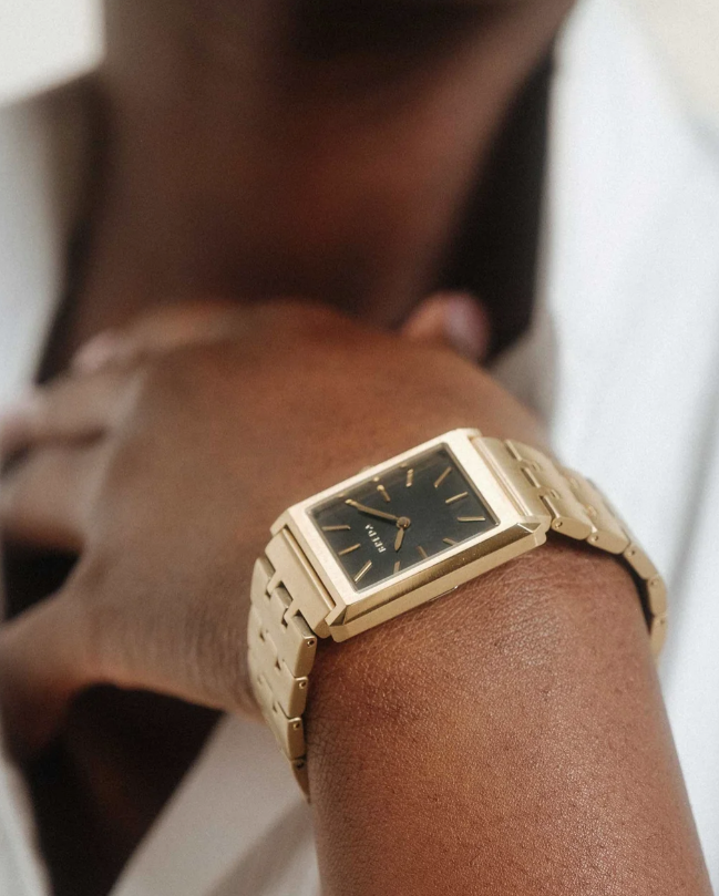 Virgil - Gold and Black Metal Bracelet Watch, 26MM