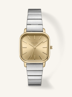 Esther - Silver and Gold Metal Bracelet Watch, 26MM