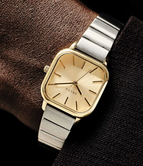 Esther - Silver and Gold Metal Bracelet Watch, 26MM