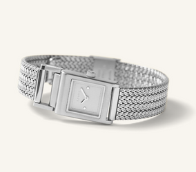 Revel - Silver Stainless Steel Mesh Bracelet Watch, 18MM
