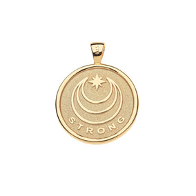 STRONG CIRCLING KOI FISH ORIGINAL PENDANT COIN ON 18" DRAWN LINK CHAIN