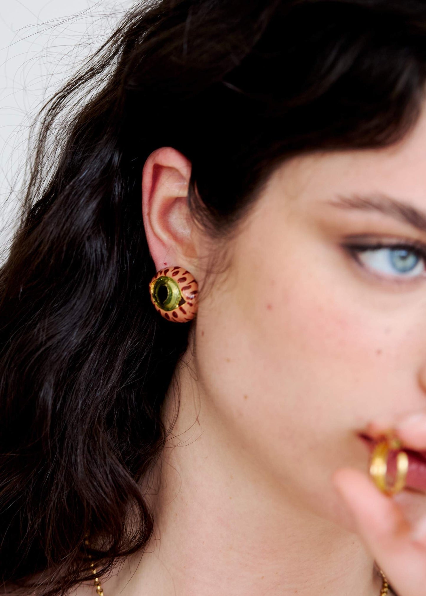 TERRACOTTA MIDI CAT EYE EARRINGS