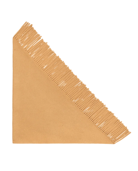 THE BIG SWEATER FRINGE SCARF IN CAMEL
