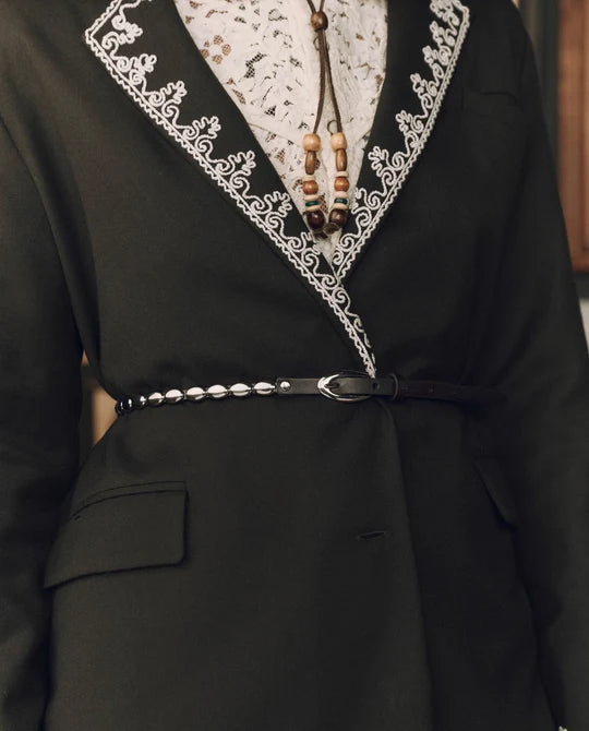 THE BEADED BELT IN SILVER