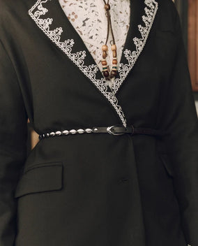THE BEADED BELT IN SILVER