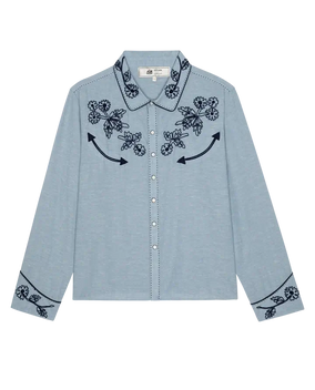 THE CHAMBRAY EMBROIDERED WESTERN SHIRT
