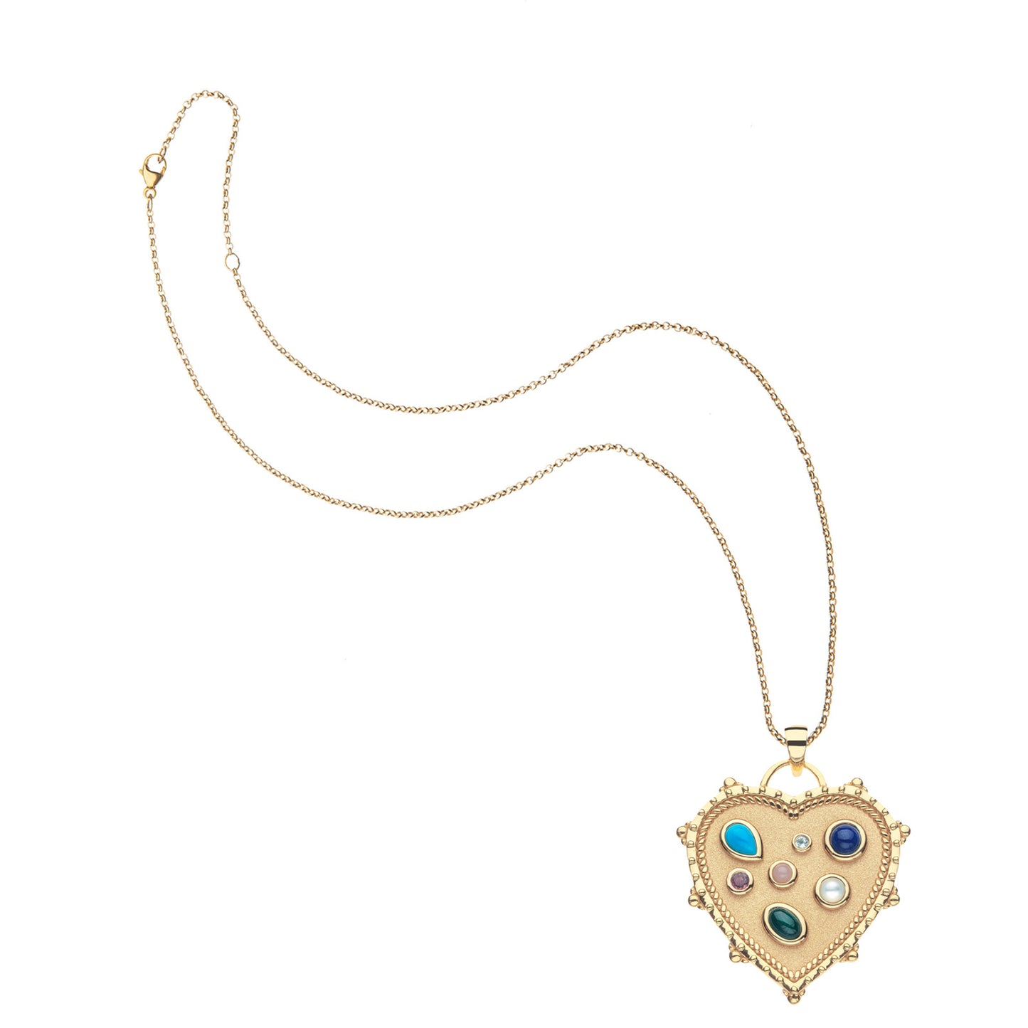 LOVE TREASURE TROVE HEART PENDANT ON 16-18" CLASSIC ROLO CHAIN