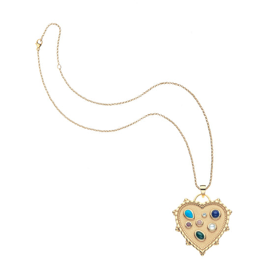 LOVE TREASURE TROVE HEART PENDANT ON 16-18" CLASSIC ROLO CHAIN