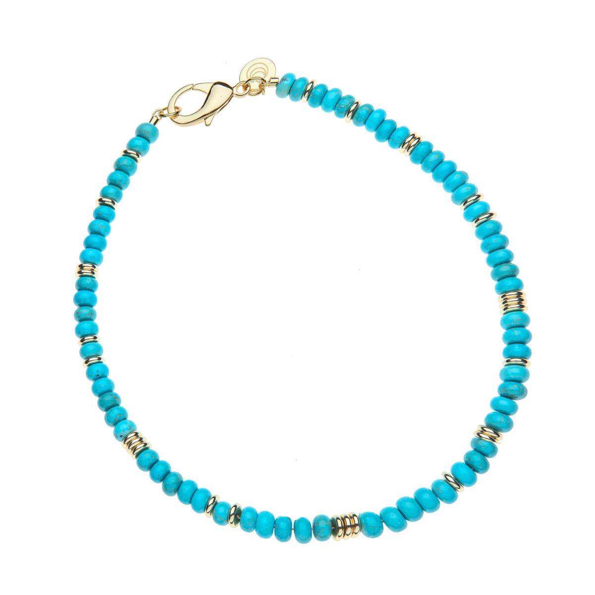 GUMDROP BEADED NECKLACE IN TURQUOISE 16"