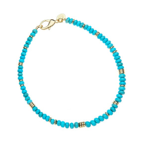 GUMDROP BEADED NECKLACE IN TURQUOISE 16"