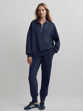 HAWLEY HALF ZIP SWEAT - NAVY