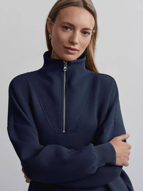 HAWLEY HALF ZIP SWEAT - NAVY