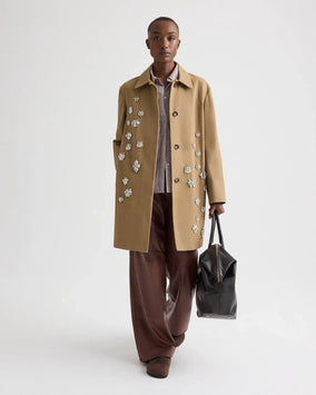 EDINBURGH COAT W/ CRYSTALS IN WATERPROOF CANVAS
