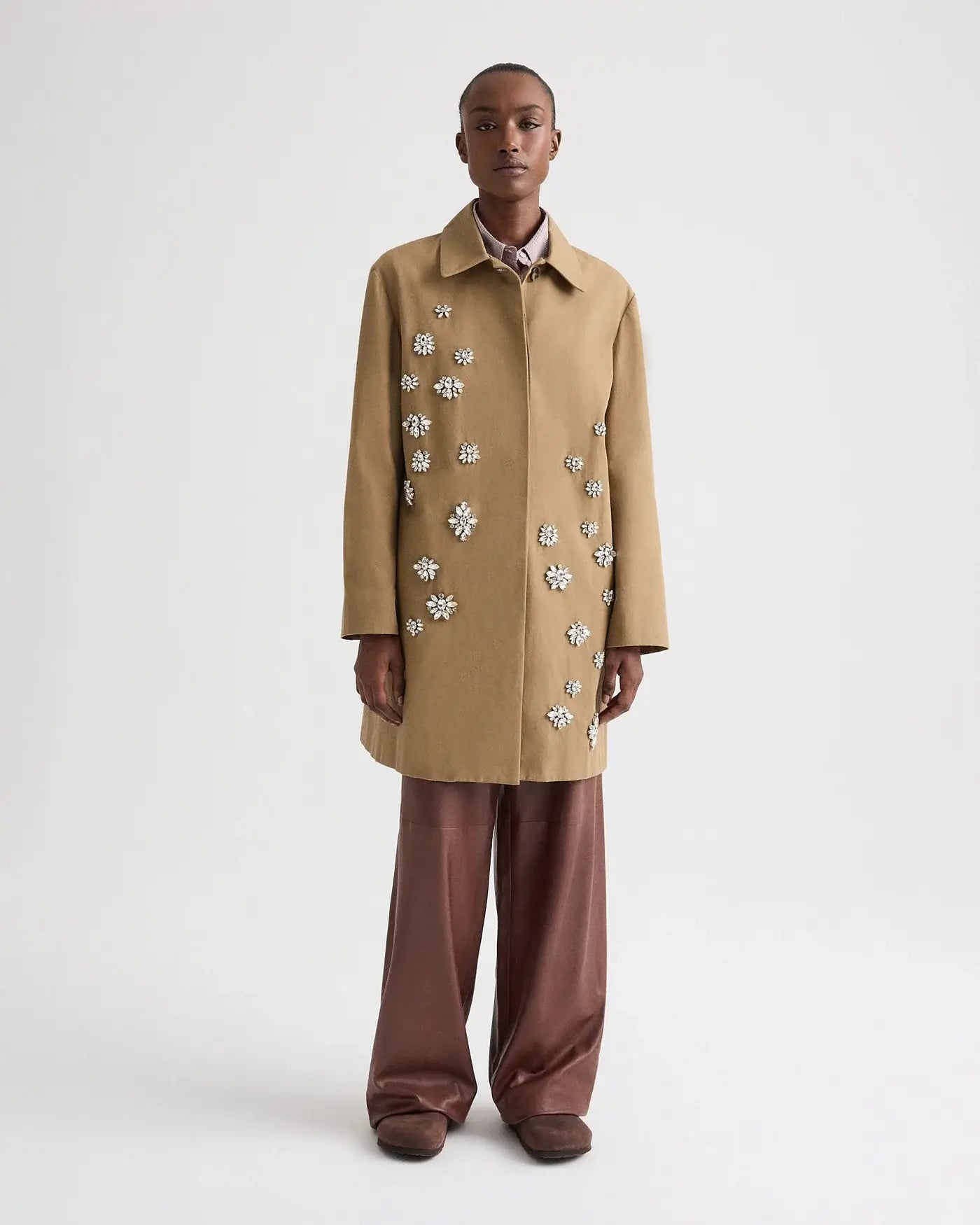 EDINBURGH COAT W/ CRYSTALS IN WATERPROOF CANVAS