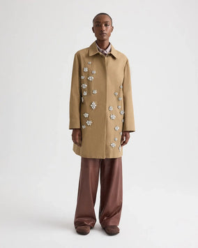EDINBURGH COAT W/ CRYSTALS IN WATERPROOF CANVAS