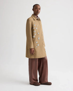 EDINBURGH COAT W/ CRYSTALS IN WATERPROOF CANVAS