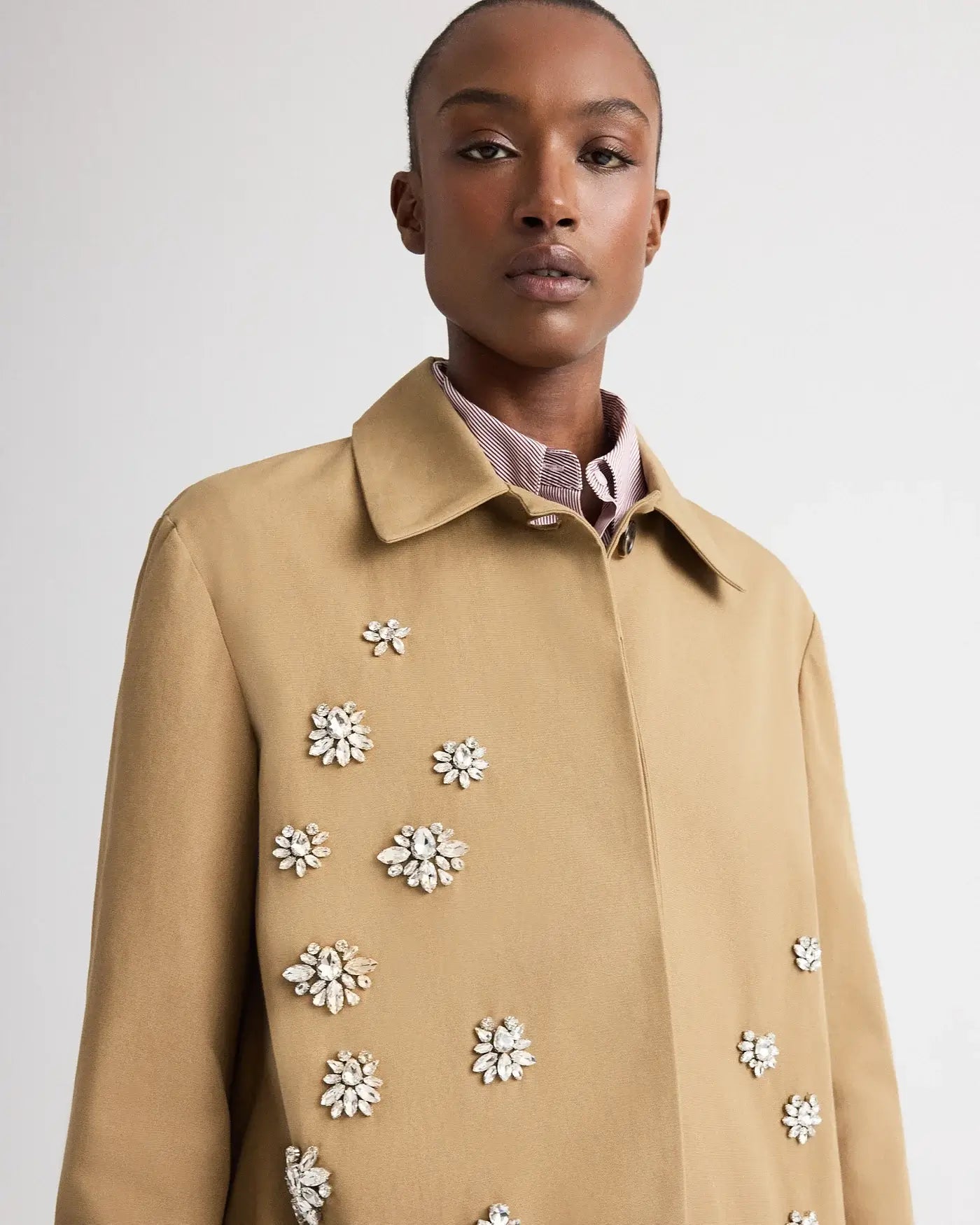 EDINBURGH COAT W/ CRYSTALS IN WATERPROOF CANVAS