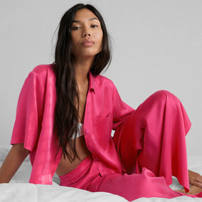 WASHABLE SILK HIGH RISE PANT SET