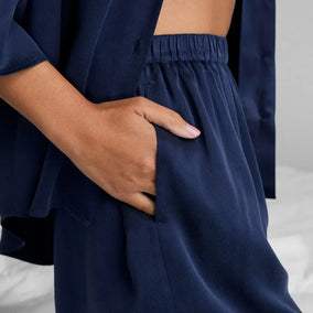 WASHABLE SILK RELAXED BUTTON UP SHORT SET