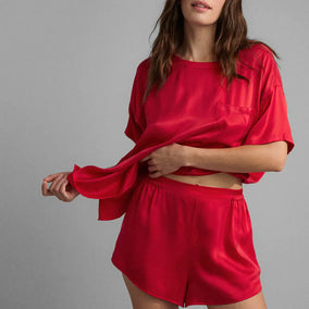 WASHABLE SILK TEE SHORT SET