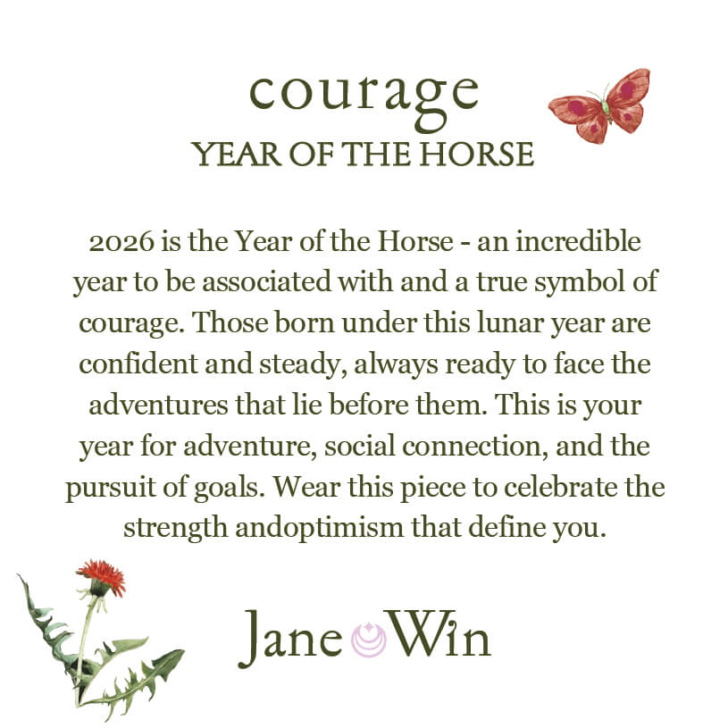 COURAGE YEAR OF THE HORSE PENDANT COIN ON 18" DRAWN LINK CHAIN