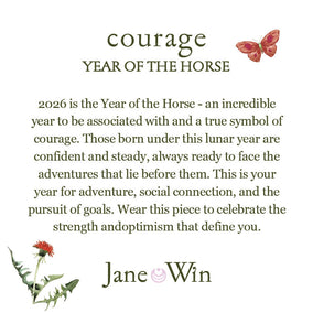 COURAGE YEAR OF THE HORSE PENDANT COIN ON 18" DRAWN LINK CHAIN