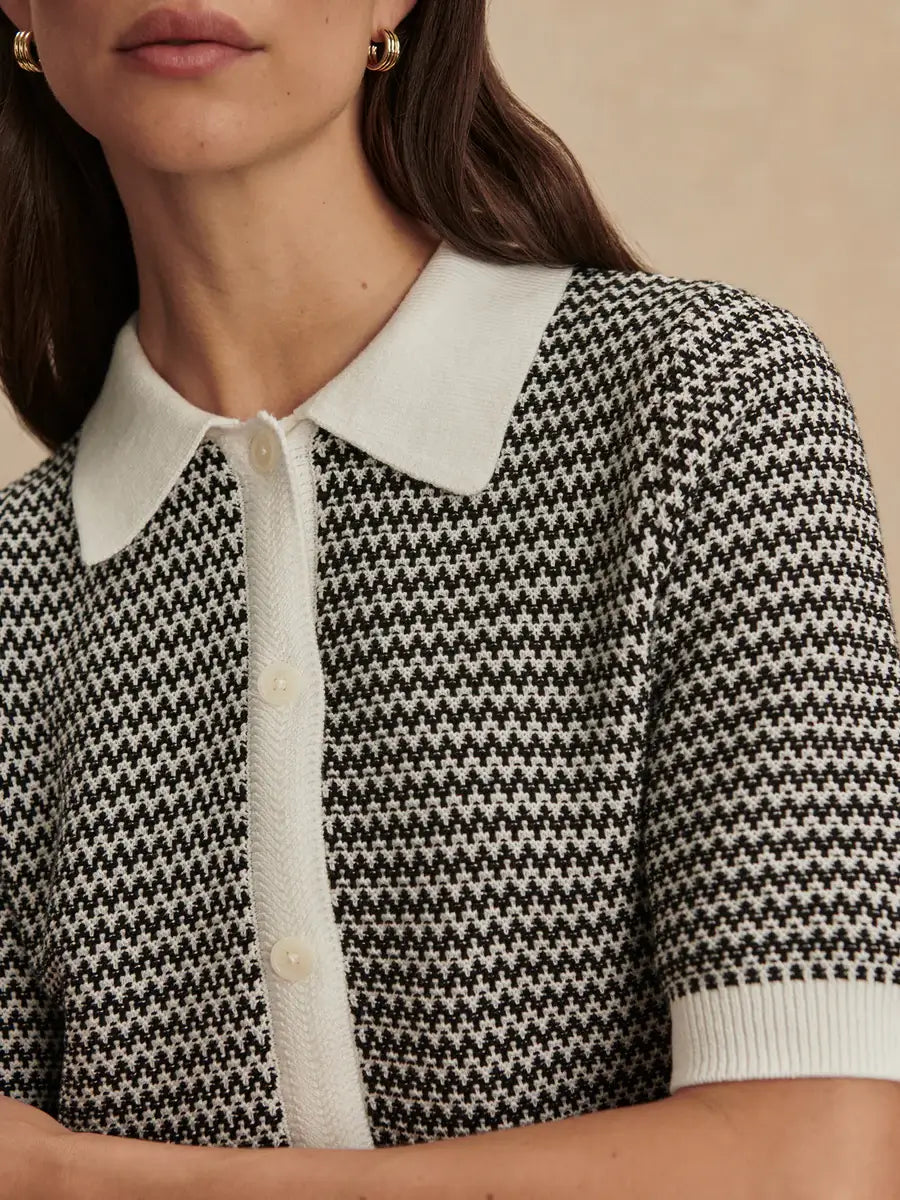 GAELLE POLO KNIT TOP