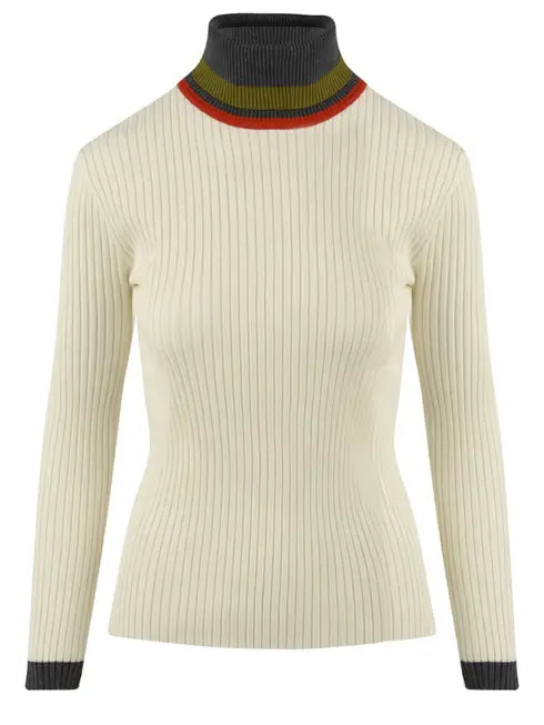 SWEATER WITH CONTRASTING TURTLENECK