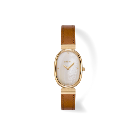 Jane Leather Watch - Gold/Champagne/Brown