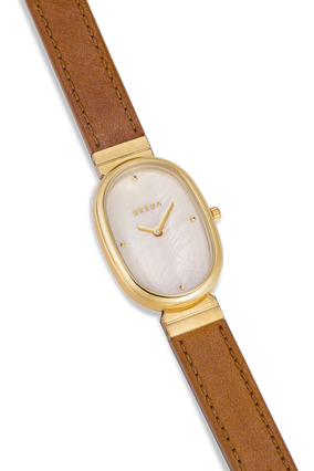 Jane Leather Watch - Gold/Champagne/Brown