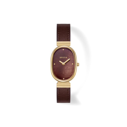 Jane Leather Watch - Gold/Brown/Brown