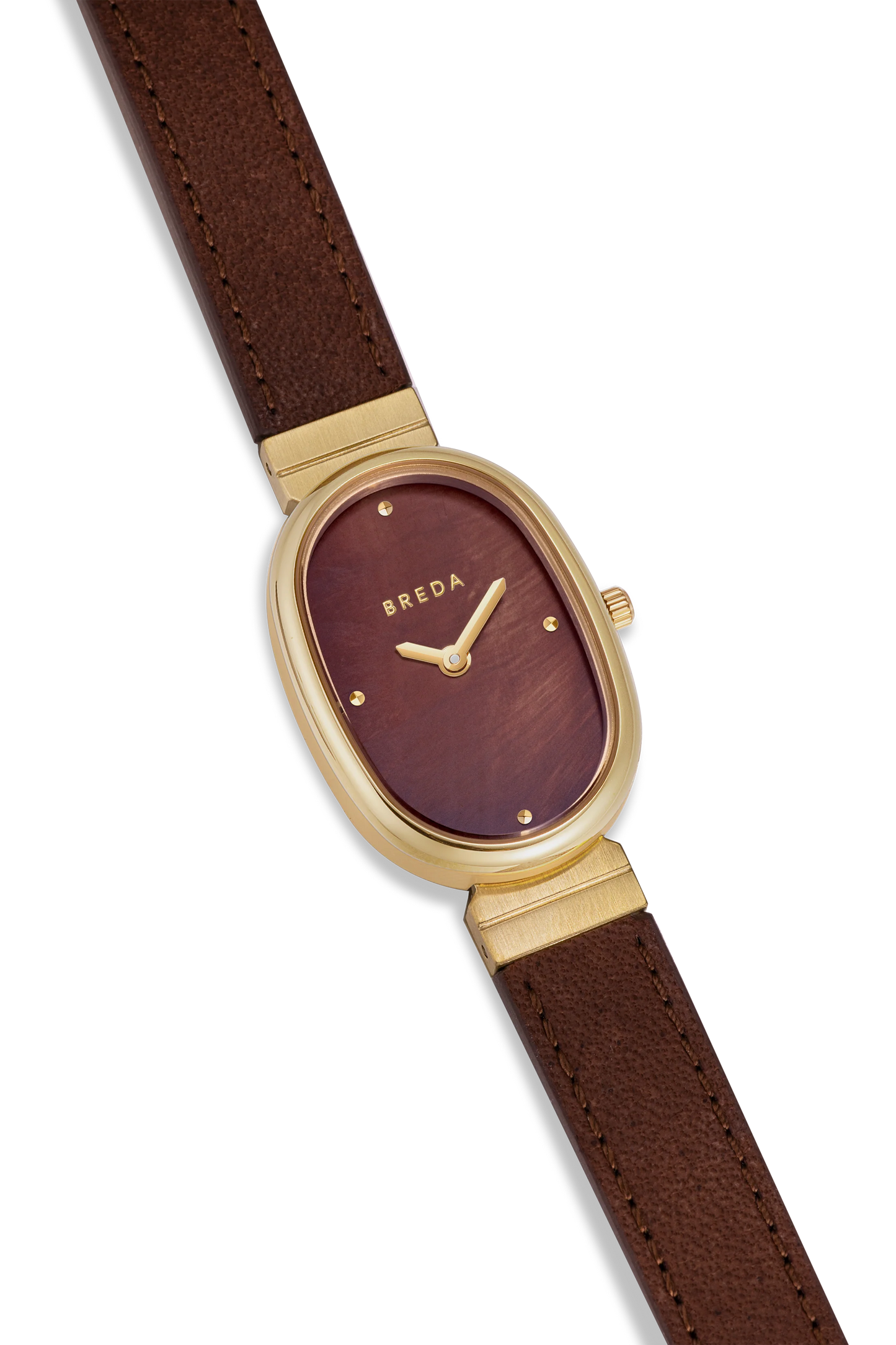 Jane Leather Watch - Gold/Brown/Brown