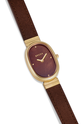Jane Leather Watch - Gold/Brown/Brown