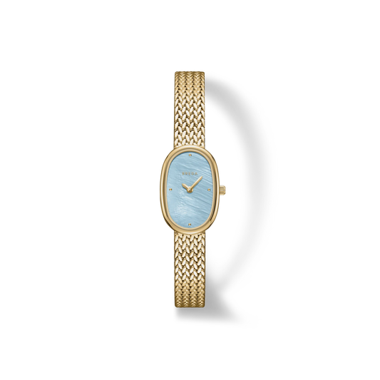 Jane Mini Tethered - Gold and Sky Metal Bracelet Watch