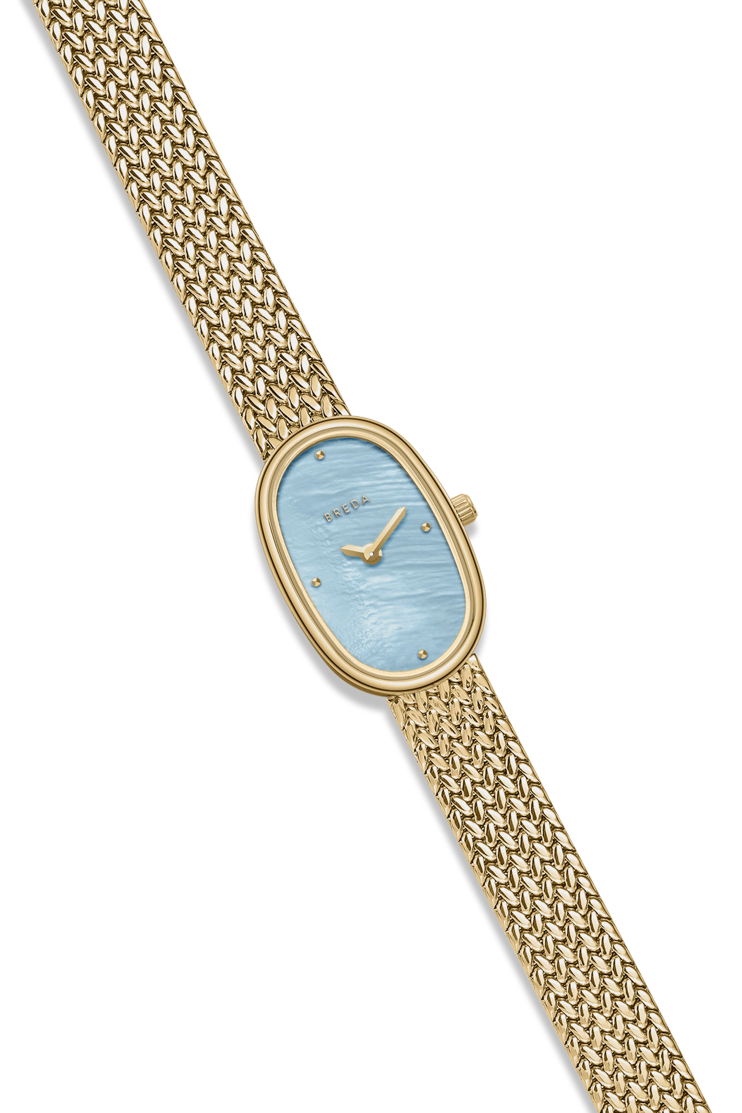 Jane Mini Tethered - Gold and Sky Metal Bracelet Watch