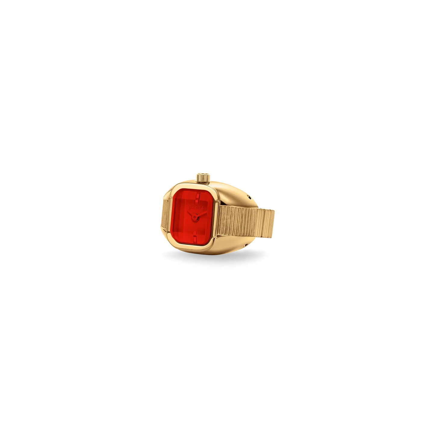 Nocturne - Gold & Red Expandable Ring Watch, 16MM