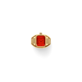 Nocturne - Gold & Red Expandable Ring Watch, 16MM