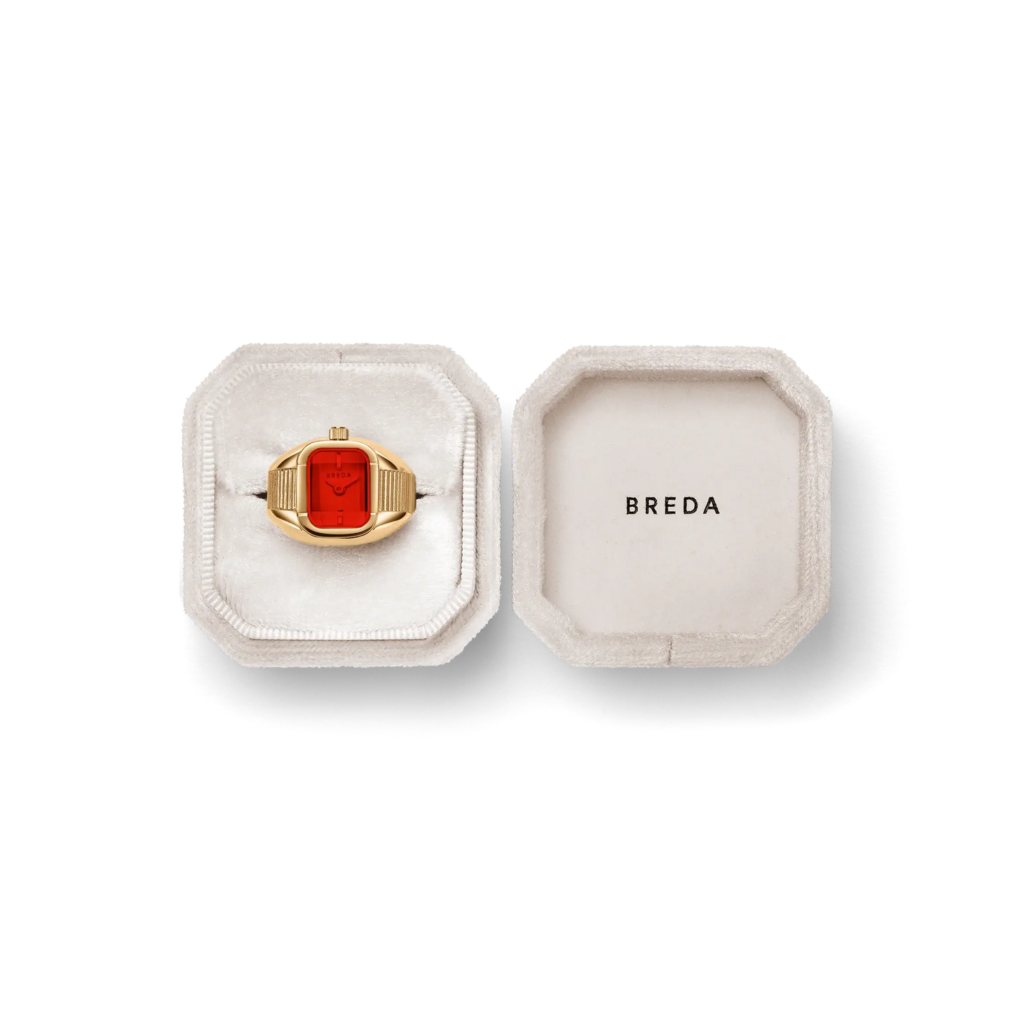 Nocturne - Gold & Red Expandable Ring Watch, 16MM