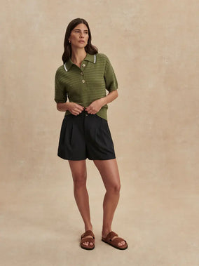 GUILIA POLO KNIT TOP
