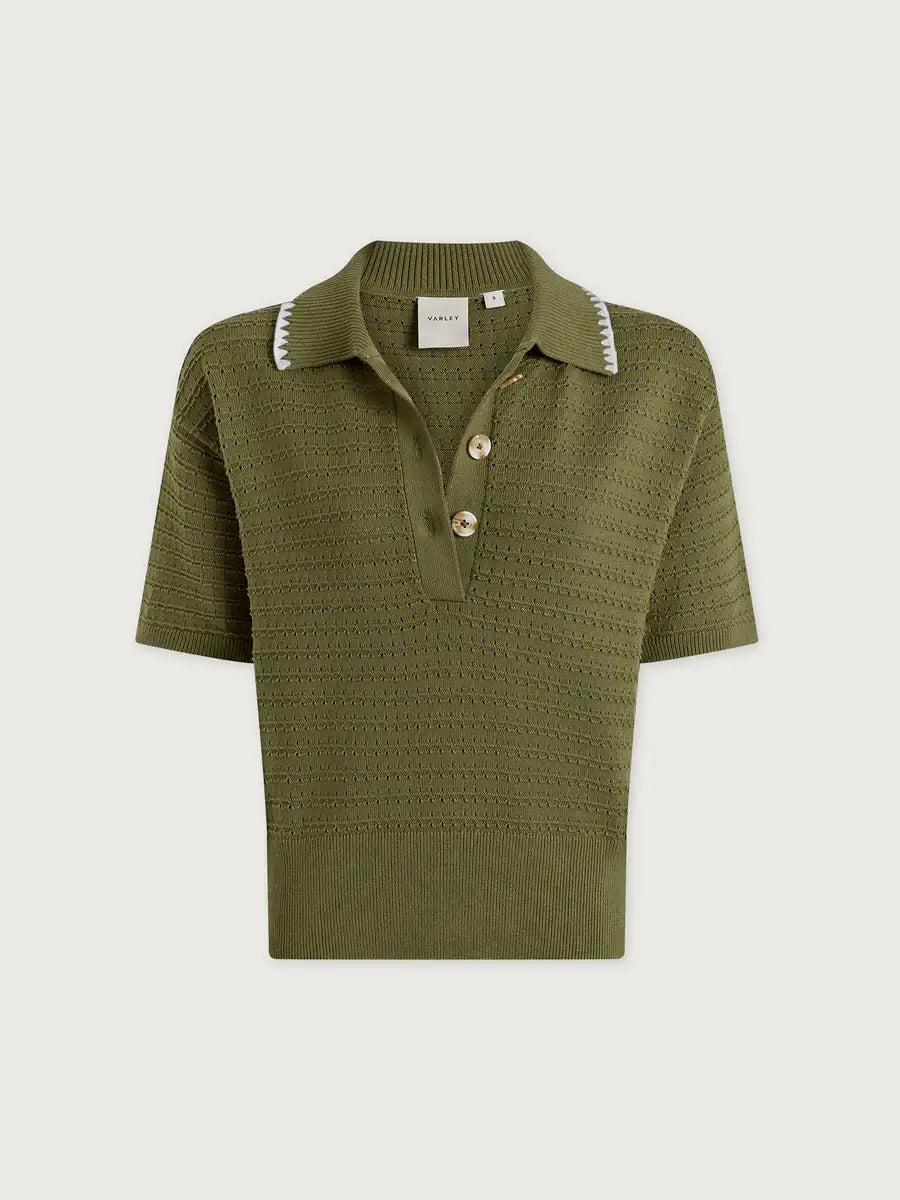 GUILIA POLO KNIT TOP