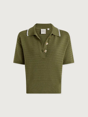 GUILIA POLO KNIT TOP